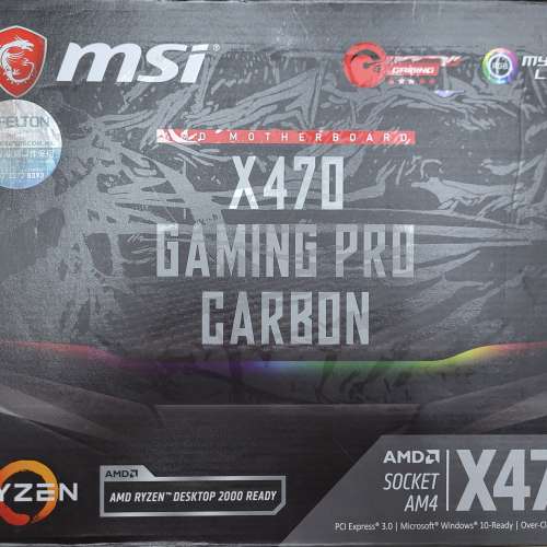 行貨過保 MSI X470 Gaming Pro Carbon AM4 連 Windows 10 license 已升 11