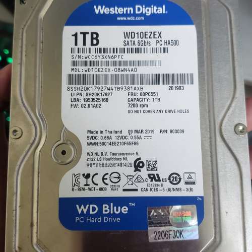 Western Digital Blue 1TB HDD 3.5inch