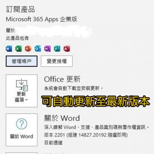 《終身授權帳戶》Office365 自訂帳號 + Onedrive 雲端硬碟 1T/5T/25T
