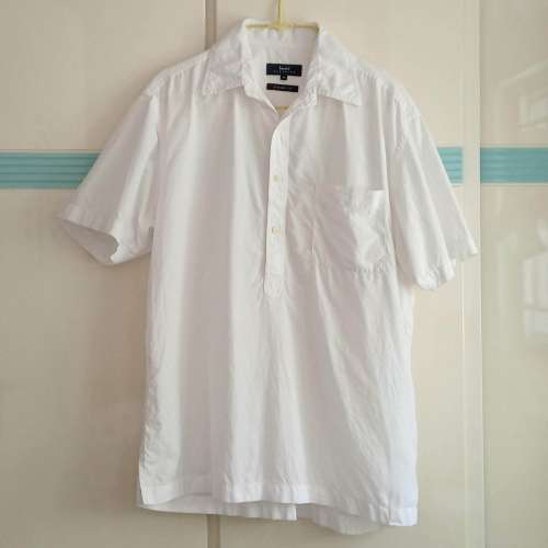 Bossini ~ Leisure Fit White Short-Sleeves Shirt · 白色悠閒短袖恤衫