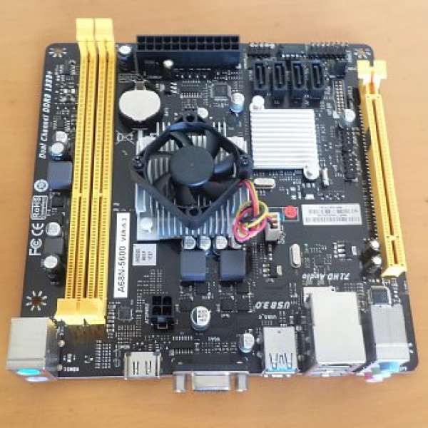 ( 支援PCIex4 NVMe Boot 機) 新淨BIOSTAR A68N-5600 底板連背板(板载 APU A10-4655...