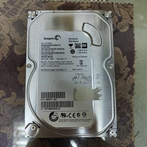 HDD(3.5") 500G (內有音樂檔）供測試硬碟是否正常