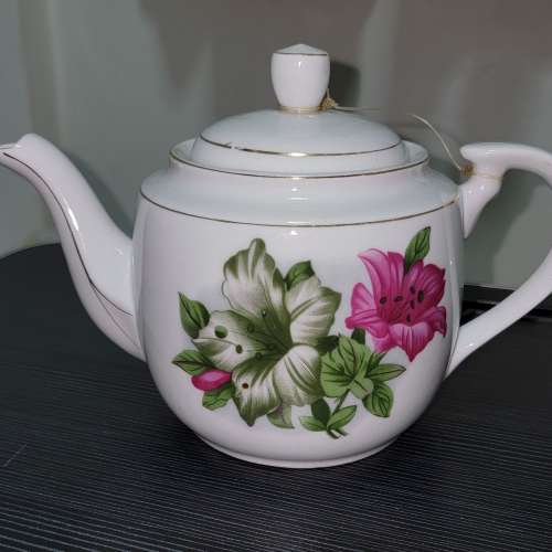 1980年時代 印花描金 牽牛花形圖案 陶瓷 茶水壺 茶具 絕版 經典 懷舊復古 精緻擺設 ...