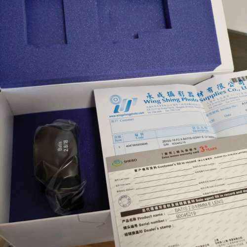 1支 極少用 蔡司 Zeiss Batis 18 2.8 E-Mount 連濾鏡