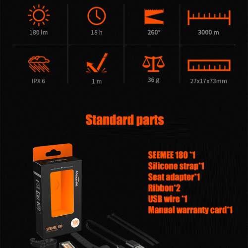 100%NEW Magicshine seemee 180 Rechargeable LED Bike Tail Light 單車 智能感應 U...