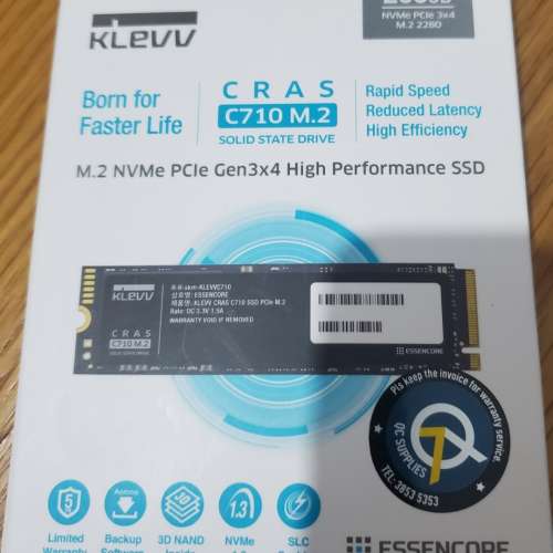 KLEVV C710 256GB m2 NVMe PCIe SSD
