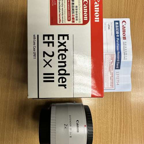 Canon EF extender 2X III 99% new for EF 70-200mm / 100-400mm