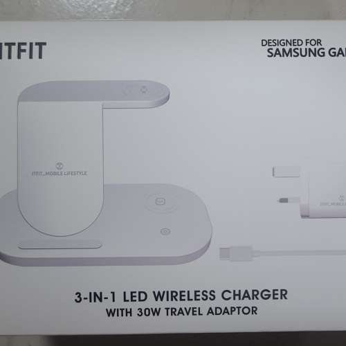 ITFIT Samsung 三合一 LED無線充電板(包括30W充電器及線)全新