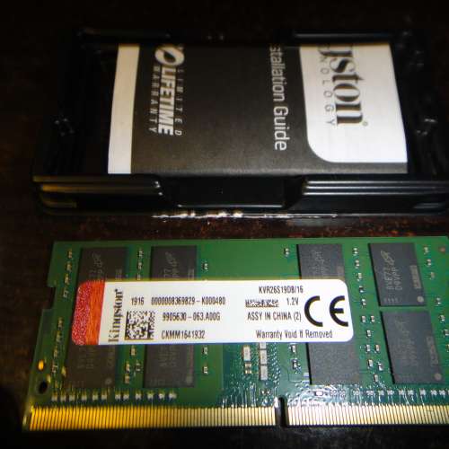 Kingston DDR4 2666 16GB  Notebook Ram 雙面