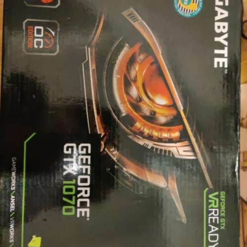Gigabyte GTX 1070  8gb  極少用，100%work 非礦卡