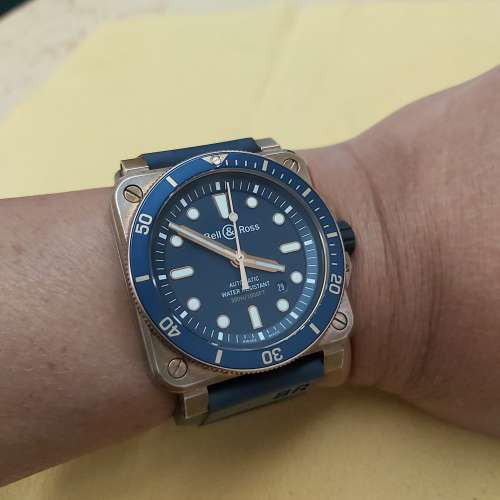 🔴大熱籃面限量版青銅錶🔴 Bell & Ross BR 03-92 DIVER BLUE BRONZE 青銅，98%新，...