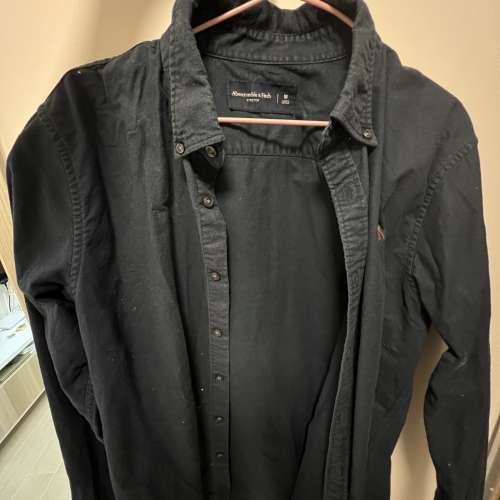 A&F Navy 深藍色 Oxford 裇衫 M Size