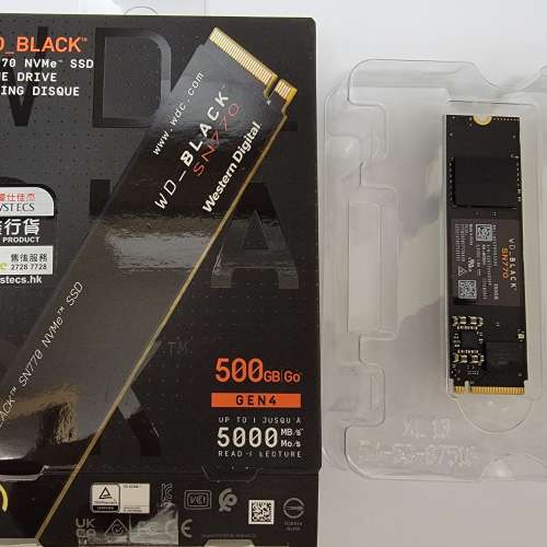 Western Digital Black SN770 NVMe SSD 500GB 內有正版Windows 10 Pro 99%健康