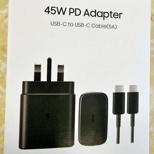 原裝三星Samsung 45W快充旅行充電器 45W PD Adapter USB-C to USB-C Cable (5A)