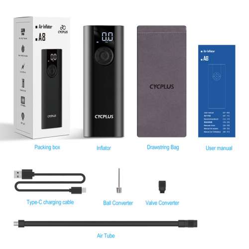 NEW CYCPLUS A8 Portable Air Pump Electric Compressor Tire Inflator(Black/Grey)