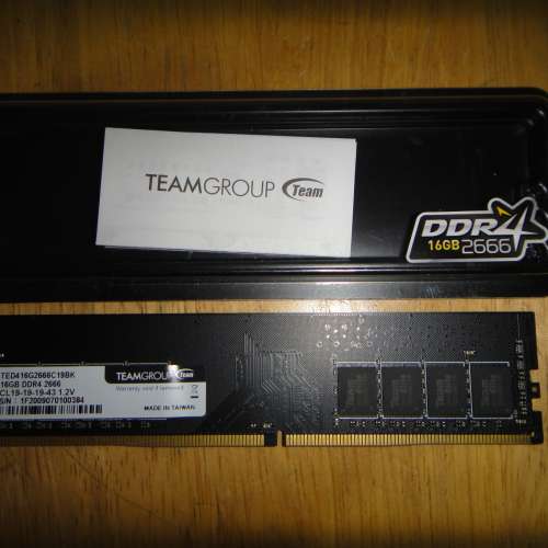 Desktop Ram TEAM 16GB單條 DDR4 2666