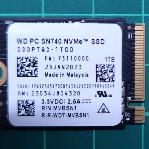 買賣全新及二手SSD/硬碟機, 電腦- WD PC SN740 NVMe M.2 2230 SSD 1TB