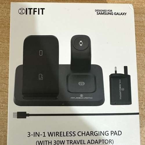 ITFIT Samsung 三合一 無線充電板 (包括30W充電器和線) 全新未開封 3 in 1 Wireles...