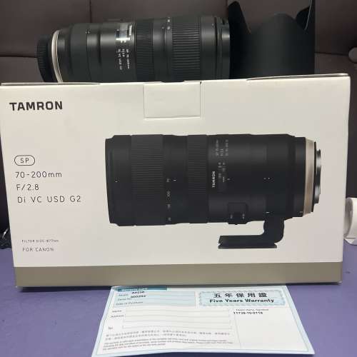 超平 極新淨 全套有盒 香港行貨 Tamron 70-200 70-200mm F2.8 G2 USD VC 防震最新...