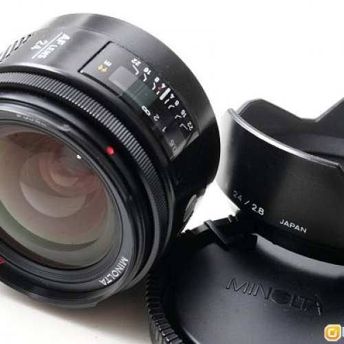 Minolta 红字AF 24mm f2.8 鏡片95新 對焦準夾快 發色豐富自然 好評如潮