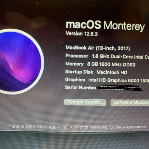 二手 100%Work Macbook Air (13-inch 2017)