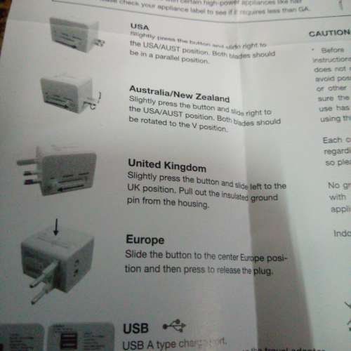 萬能旅行轉換插頭連USB充電