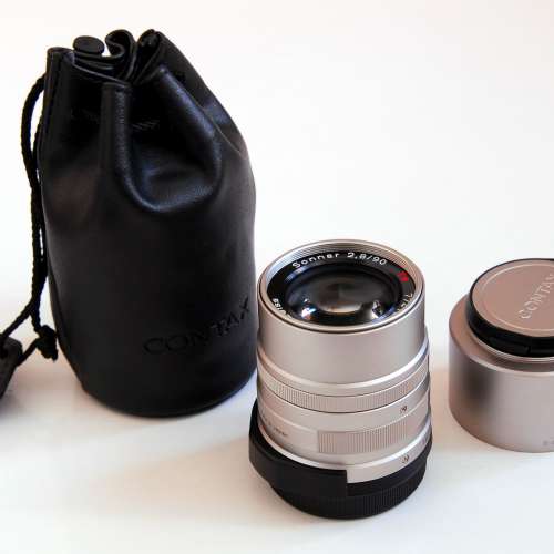 Contax  G90  f2.8 Carl Zeiss Sonnar T* 附原原裝 hood 皮套 95% new