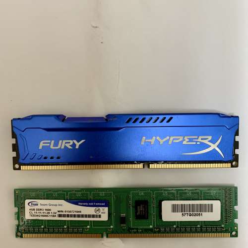 Team 4G DDR3-1600 + Kingston 4G DDR3-1600