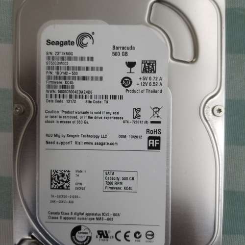 Sesgate 500G hard disk 3.5寸 SATA