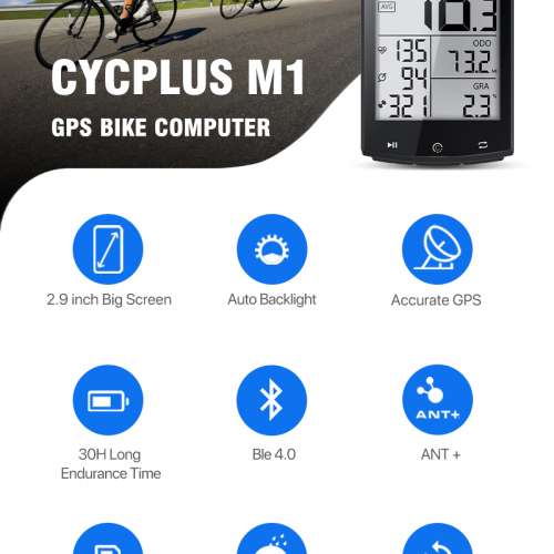 100% NEW CYCPLUS M1 Bike GPS Computer , FREE CYCPLUS Z1 Out-front Bike Mount