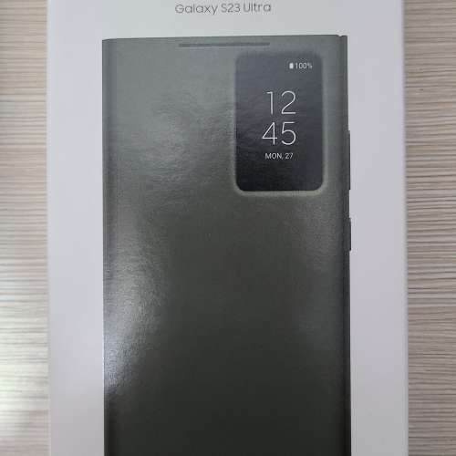 全新 Samsung Galaxy S23 ultra 卡夾式 感應 保護殼 Smart view wallet case 叢林綠