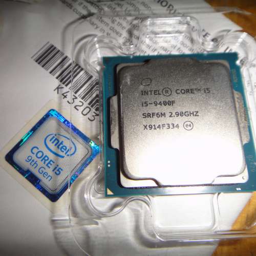 9代 Intel® Core™ i5-9400F 處理器 2.9GHz 連原裝風扇 Socket 1151