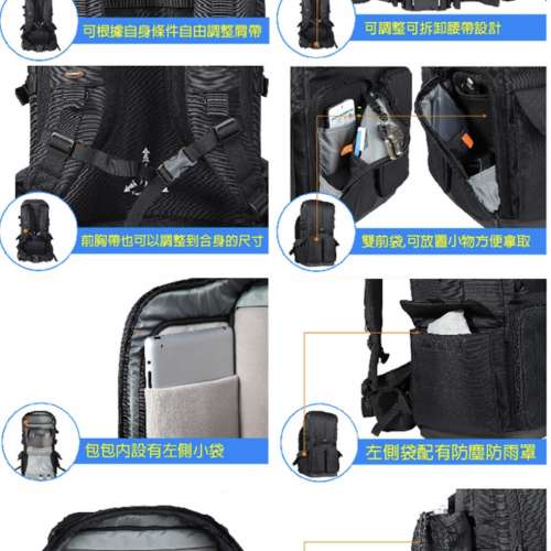 近全新Berno 大炮背囊（可放最大800mm 長鏡+ 2機+腳架+notebook)