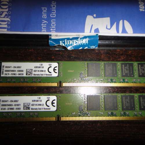 Kingston DDR3 1600 8GBx2 共16GB Desktop Ram 矮身雙面