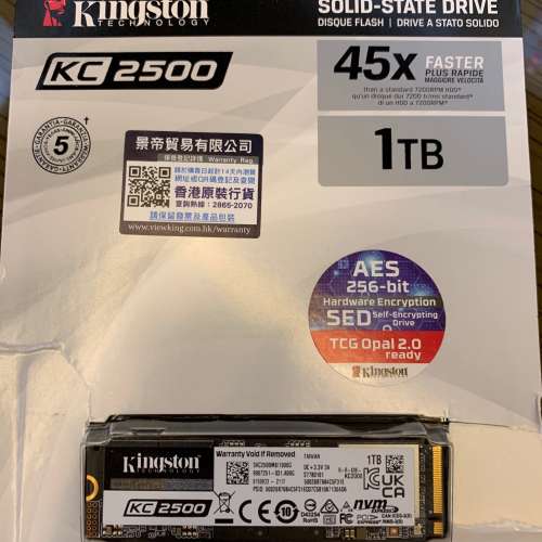 Kingston M.2 SSD 1TB, KC2500, Hong's good with > 3 yrs warranty left