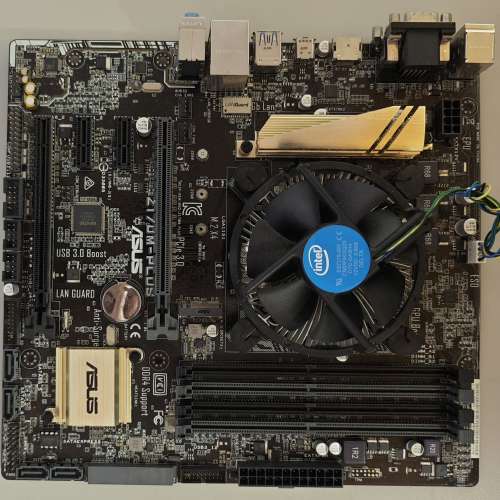 華碩ASUS Z170M-PLUS 主機板 + Intel core i7-6700 CPU