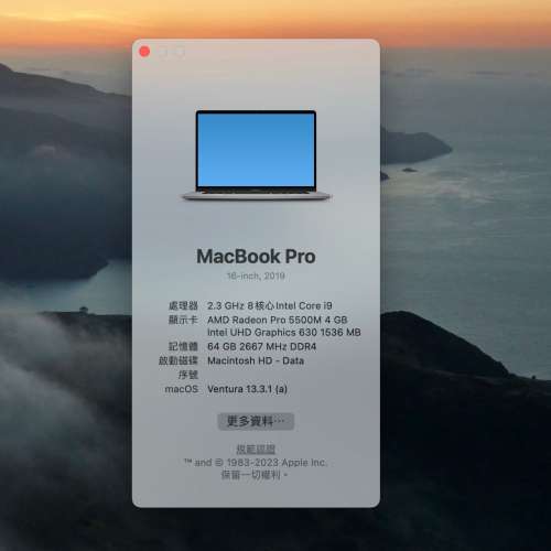 Macbook Pro 16" 2019 A2141, i9 64GB 1TB 5500M