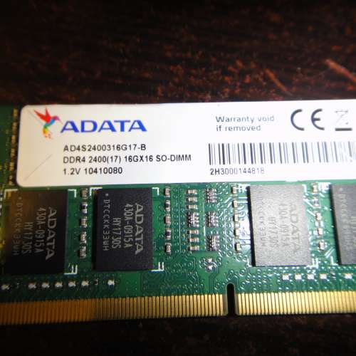 A-Data DDR4 2400 16GB Notebook Ram 雙面