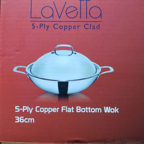 BUFFALO CLASSY I 316不銹鋼五層複合金雙耳平底鑊連不銹鋼蓋&nbsp;36cm連免費禮物