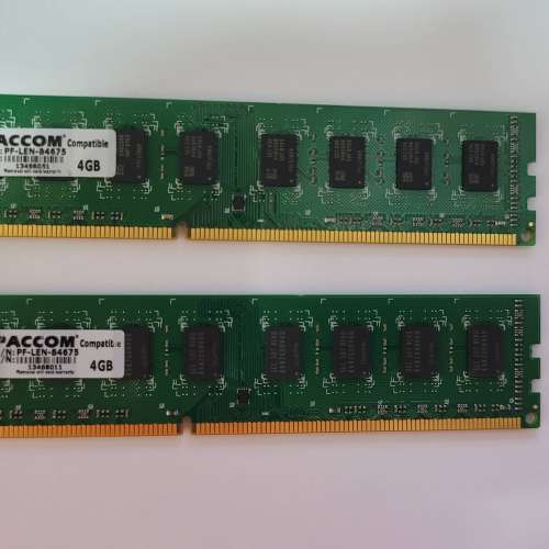 DDR3 1600Mhz 4GBx2 Desktop 雙面Ram