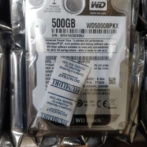 Brand new sealed 2.5 inch 500Gb WD Black HDD 全新未開封