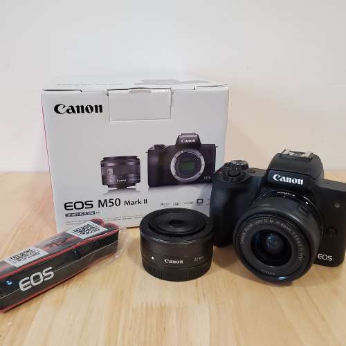 極新Canon EOS M50 Mark II + EF-M 15-45mm f3.5-6.3 IS STM + EF-M 22mm f2 STM