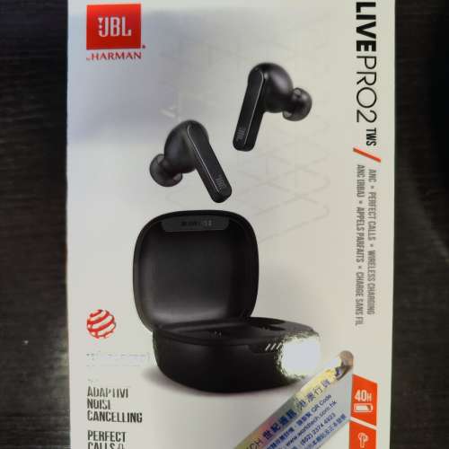 買賣全新及二手Earphones, 影音產品- JBL LIVE PRO 2 TWS 藍芽耳機黑色