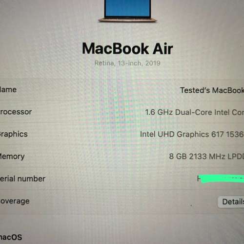2019 MacBook Air 8/256GB