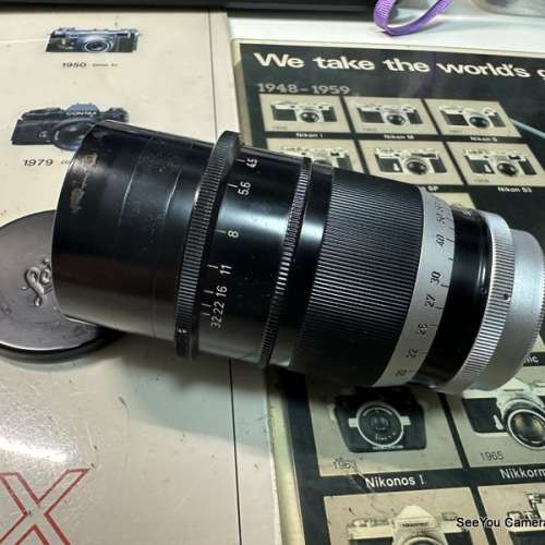 90% New Leica 200mm f4.5 Telyl Visoflex LTM Lens with hood & Box $1780. Only