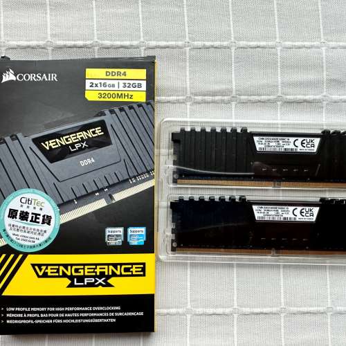 Corsair 32GB Kit CMK32GX4M2E3200C16 Vengeance LPX DDR4 3200MHz (2x16GB) w/ Heats