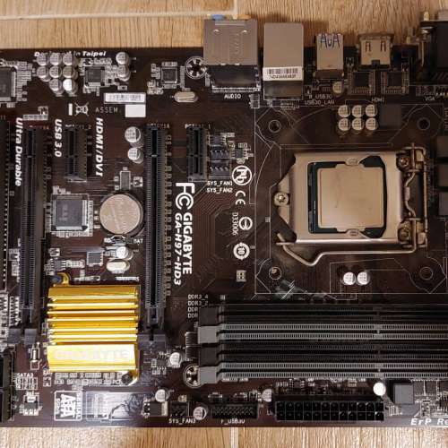 出售GiGaByte GA-H97-HD3主版連背版，i5-4440 CPU及Intel Cooling Fan