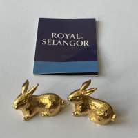 Year of Rabbit Pewter Chopstick Rests Gilded in 24K Gold(Pair)