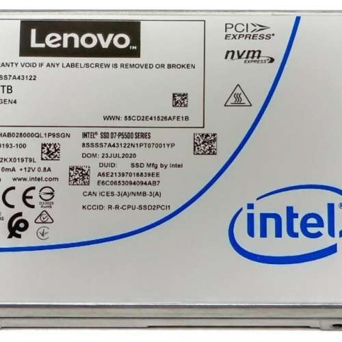 7000MB/s 8TB SSD Intel P5500 7.68TB U.2 2.5" NVMe PCIE 4.0X4