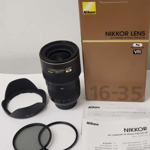 Nikon AF-S 16-35mm f/4G ED VR 恆定光圈  防震 廣角 鏡頭 -  香港行貨，全套有盒...